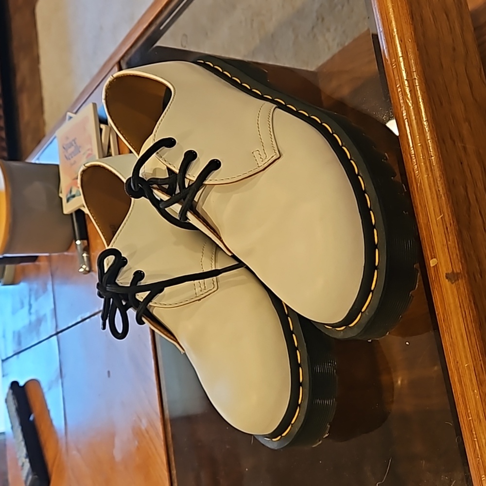 Quad Platform Derby Dr. Martens White